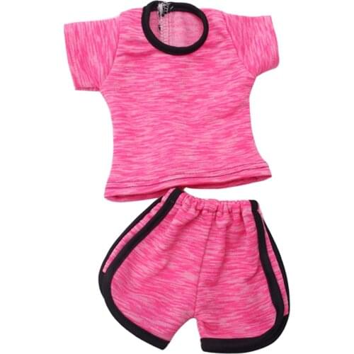 Trendy Shirt Pants Suit Sports Clothes for 18" Doll Top Pants Suit Sportswear Outfit Dolls Clothing Accessories
