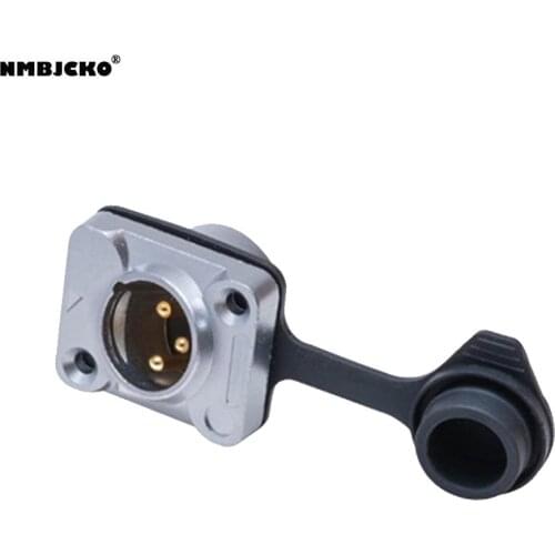 High quality 50pcs/lot XLR Chassis Panel Mount socket with dust cover with xlr male 3PIN and 5PIN