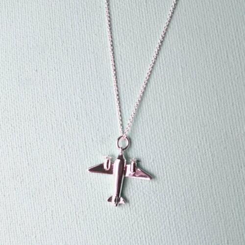 Sterling silver 925 classic fashion small plane pendant ladies necklace jewelry
