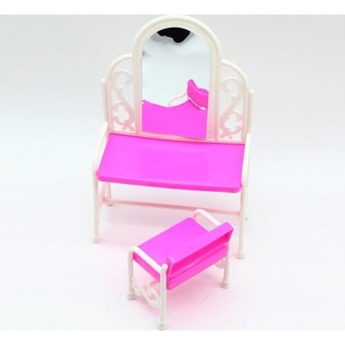 Funny toys for baby girls play house toys dresser dressing table with chairs doll house for 1/6 barbies doll