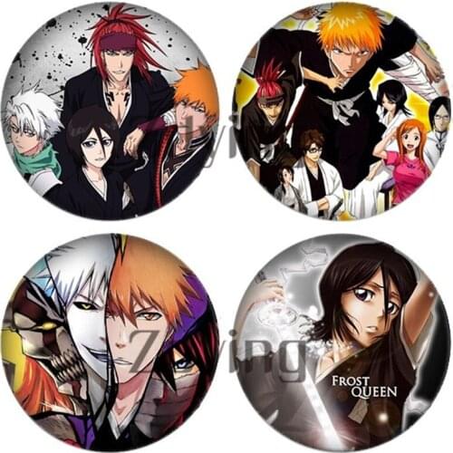 Zdying Anime BLEACH Kurosaki Ichigo Round Glass Cabochon 12mm 16mm 18mm 20mm 25mm DIY Keychain Jewelry Findings
