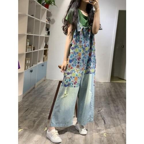 2021 women one piece jumpsuits overalls denim jeans bib trousers long pants harajuku jumpsuits female button rompers playsuit