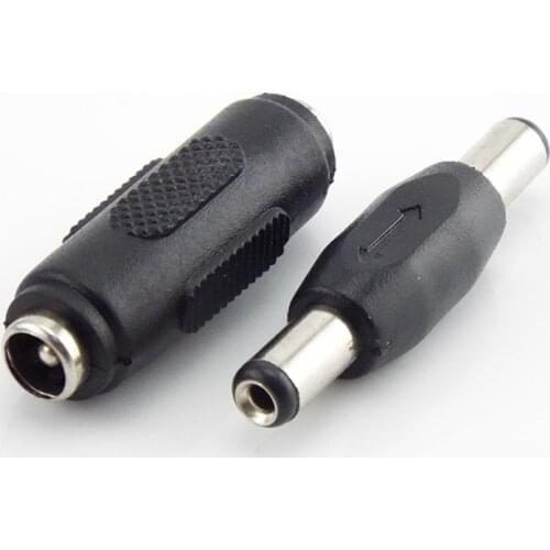 1pair 5.5mm*2.1mm Male To Male DC Power Plug Jack and Female To Female Socket Connector For CCTV Camcer Panel Mounting Adaptor