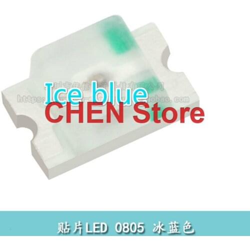 100PCS High light 0805 Ice blue SMD LED indicator Light Emitting Diode High quality led bulb Clear Super Bright Light Beads