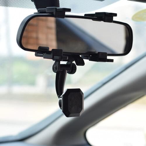 360 Rotation Adjustable Magnetic Car Mount Car Rearview Mirror Phone Holder Bracket Stands For Universal Smart Mobile Phone GPS