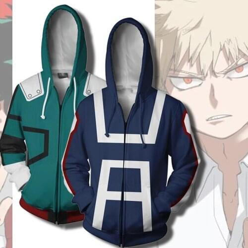 Anime Boku No My Hero Academia Cosplay Costumes Hoodies Bakugou Todoroki Shoto My Hero Academia Sweatshirts Women Men Coat