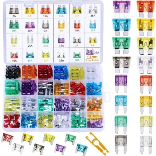 Multi Specification Car Truck Fuses Box Set 2A 3A 5A 10A 15A 20A 25A 30A 35A Amp Fuse Set for Car Truck Boat Motorcycle