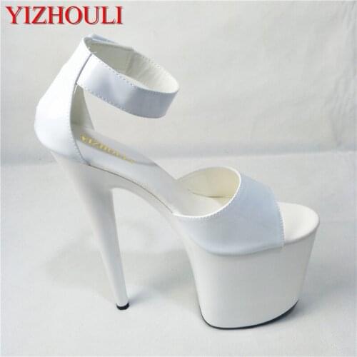 Sexy club heels, summer 20cm high-heeled sandals, model 8 inches, ankle buckled wedding banquet sandals