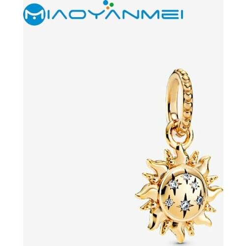 2020 Spring New 925 Sterling Silver Beads Sparkling Sun Pendant Charms fit Original Pandora Bracelets Women DIY Fashion Jewelry