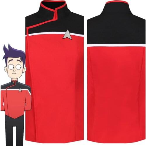 Fast delivery Star Cosplay Trek Costume Lower Decks Season 1 Cosplay Costume Men Uniform Yellow Coat Halloween Carnival Jacket