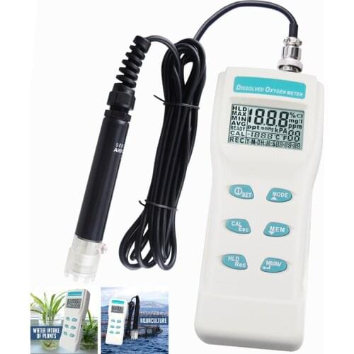 Digital Dissolved Oxygen Analyzer Meter , 0~199.9% / 0~19.99 PPM / 0~19.99 mg/I Range for Aquaculture, Industrial, Educational