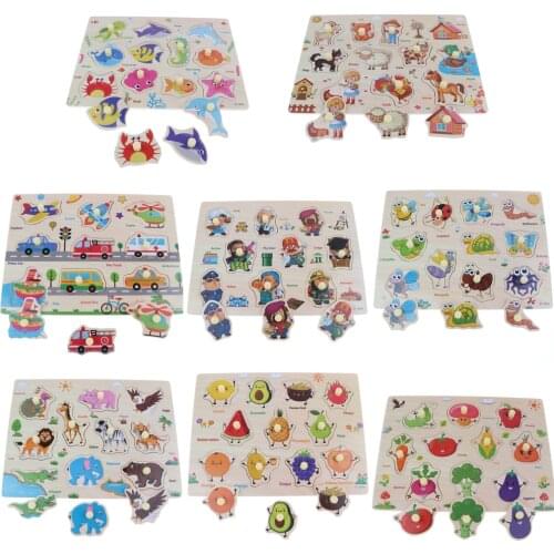 Wooden Peg Puzzles Educational and Learning Puzzle for Kids Children
