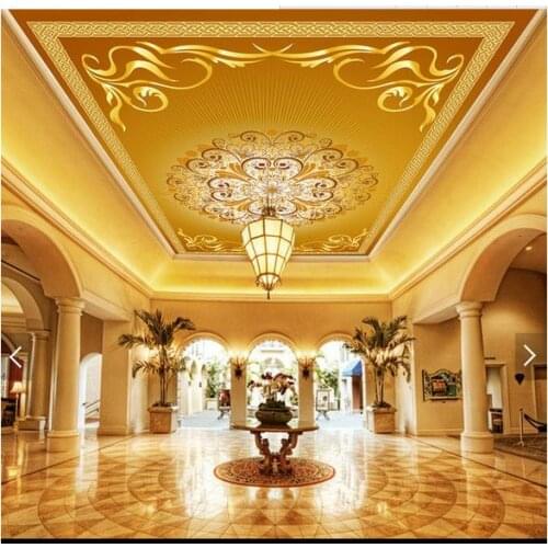 3D wallpaper custom 3d ceiling wallpaper mural Luxurious and elegant ceiling adornment wall paper 3d living room photo wallpaper