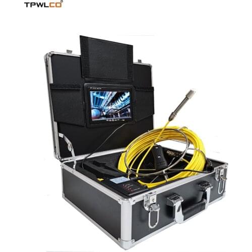 Sewer Camera Video Pipe Drain Inspection System With 7" 1000TVL 20m Cable 17mm Cleaner Camera Head DVR Function