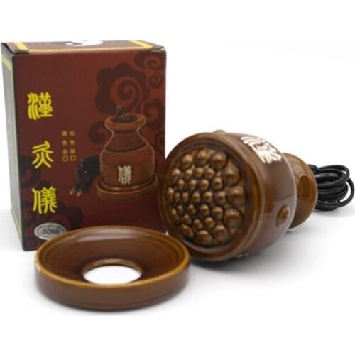 Ceramic pot meridian health beauty warm moxibustion electric magnetic therapy moxibustion khan scrapping with hot compress