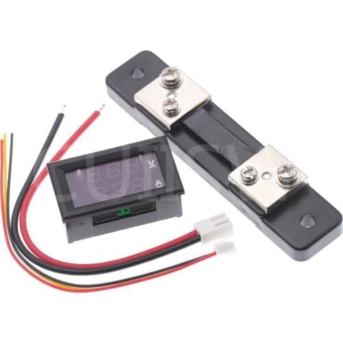 DC 0-100V/50A Red Blue Digital Voltmeter Ammeter 2in1 DC Volt Amp Meter W/ Shunt Promotion