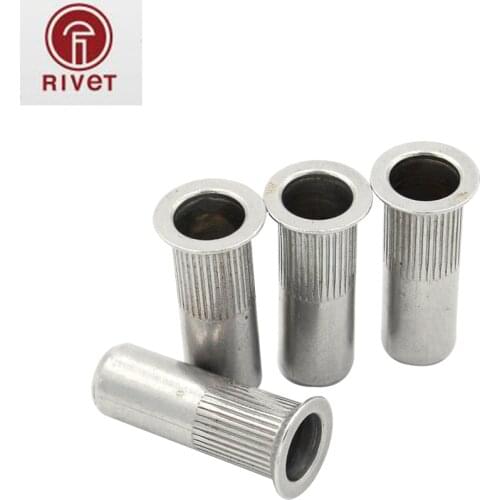 M3/M4/M5/M6/M8/M10/M12 Stainless Steel Pleated Body Close End Flat Head Countersunk Head Cylinder Rivet Nuts Insert Multi Size