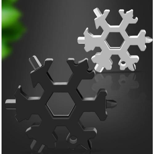 Snow flakes Wrench Screwdriver Keyring Hex Pocket Key Multifunction Outdoor Hike Wrench Key Ring Camp Survive Hand Tools