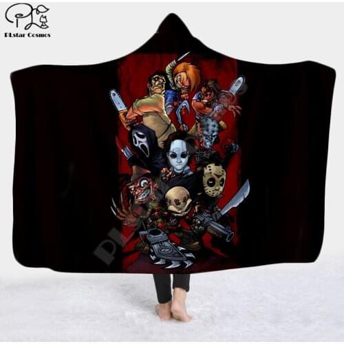 Halloween horror movie Scream Team Blanket Hooded Blanket 3D full print Wearable Blanket Adults men women Blanket style-2