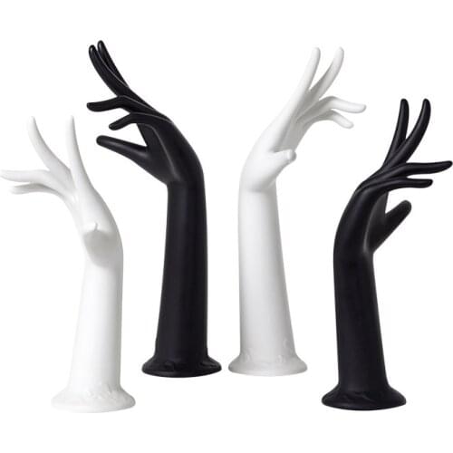 One Pair Black And White Plastic Female Mannequin Hand for Display