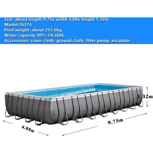 INTEX pools 26374 original rectangular bracket swimming pool super family children tube rack paddling pool thicken 975*488*132CM