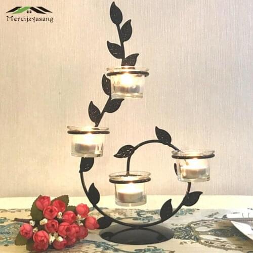Candle Holder Table Metal Candlestick Geometric Retro Candle Holders Romantic for Wedding/Dinner Decoration Candelabra GZT085