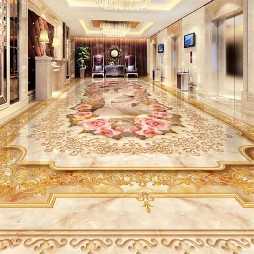 Custom floor tiles wall paper for bedroom Living room bathroom wallpaper pvc 3D flooring wall decor wallpaper