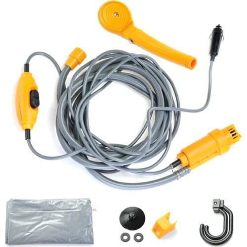 Portable Car Washer DC 12V Camping Shower Car High Pressure Washer Set Electric Pump Sprayer For Outdoor Camping Travel Pet