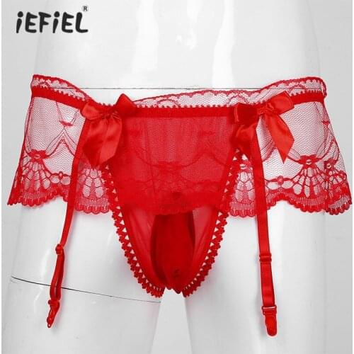 Sexy Panties for Men Lace Underwear Erotic Lingerie Male Sissy Briefs Penis Pouch Panties Mens Erotic Briefs Thong Underpant