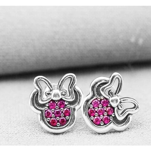 Cartoon Cute CZ Silver Earrings 925 Silver Ear Studs Hoop Earrings For Women Silver Drop Earring Jewelry Girl Lady Woman Gift