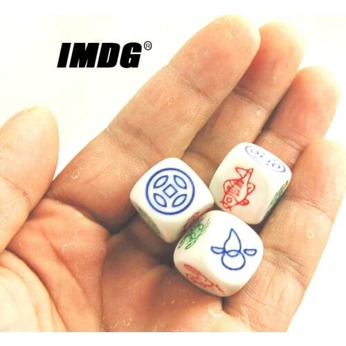 6pcs/pack Carving Fish Shrimp Crab Dice White Round Corner High Quality Boutique Dice