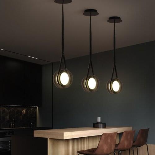 Modern Bedroom Bedside Lamp Pendant Lights Dining Room glass Lamp Nordic Style Luxury Hanging Lamp Belt Yo Yo led Chandelier