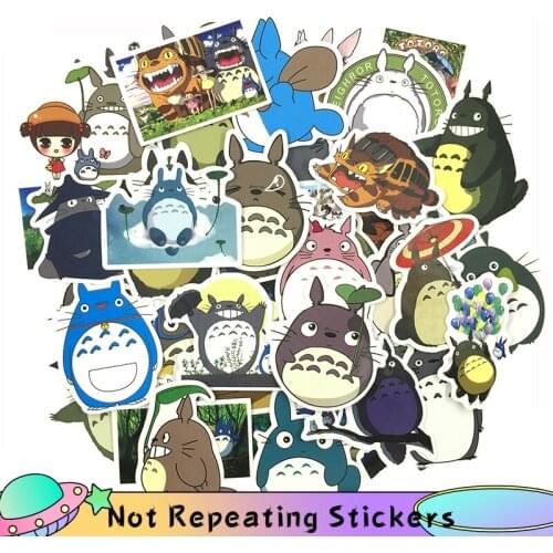 10/50pcs/Pack Japanese Anime My Neighbor Totoro Stickers For Laptop Luggage Motorcycle Phone Skateboard Kids Sticker Toys