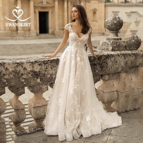 Wedding Dress Sleeveless Backless Sweetheart Appliqued A-Line Bridal Gown 2021 Illusion Princess Swanskirt N308 Vestido De Novia