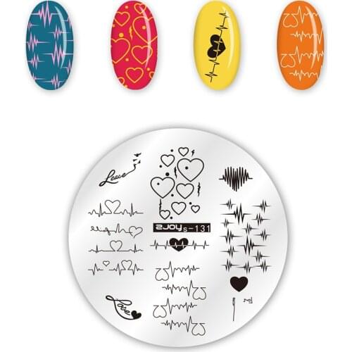 Valentines Day Stencil Nail Art Stamping Heart Single Love Theme Design DIY Manicure Stamp Template Image Plate Stencils