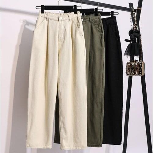 Oversized womens pants 300kg spring and summer cotton casual pants womens fat mm Slim Fit 200kg student straight pants