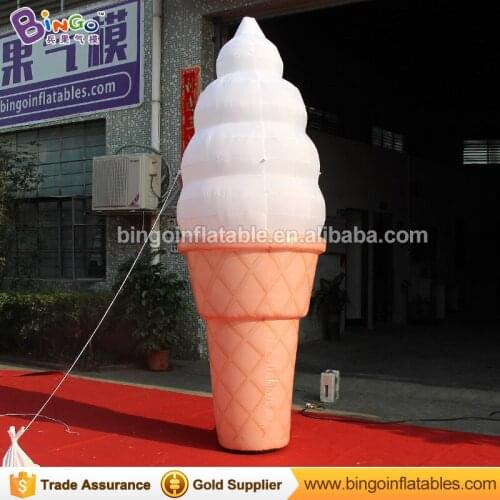 Hot sale 3m high inflatable ice cream model with blower for advertising portable inflatable ice cream replica for promotion toys