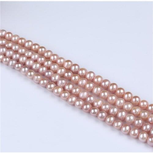 Factory sale 9-10 mm purple near round Potato Freshwater Pearls Beads String