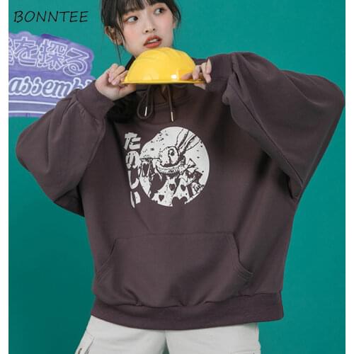 Hoodies Women 2020 Autumn Hooded Sweatshirts Oversize Japanese Style Hrajuku Womens Pullover Tops Bf All-match Casual Hot Loose