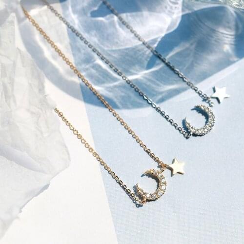 Fashion Simple Star Moon Pendant Necklace For Women New Bijoux Maxi Statement Necklaces Collier Jewelry