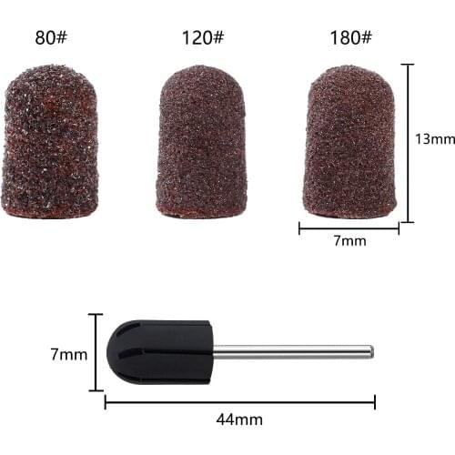 10pcs/lot 7x13mm Sanding Bands Block Caps Grip Manicure Pedicure Cutter Remove Tools Electric Nail Drill Polishing Accessories
