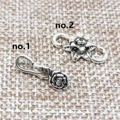 925 Sterling Silver Flower Hook Clasp Connectors for Bracelet Necklace
