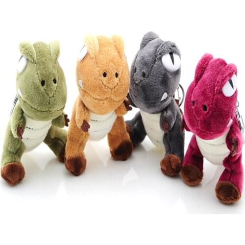 10 cm 4 styles Super Cute Dinosaur Plush Toy Kawaii Bag Backpack Pendant Keychain Stuffed Animals Kids for Children Gift Doll