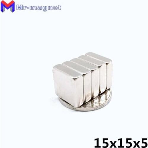100pcs 15mm x 15mm x 5mm Strong Block permanent Slice Magnets Rare Earth Neodymium 15*15*5mm High Quality neodymium Magnets