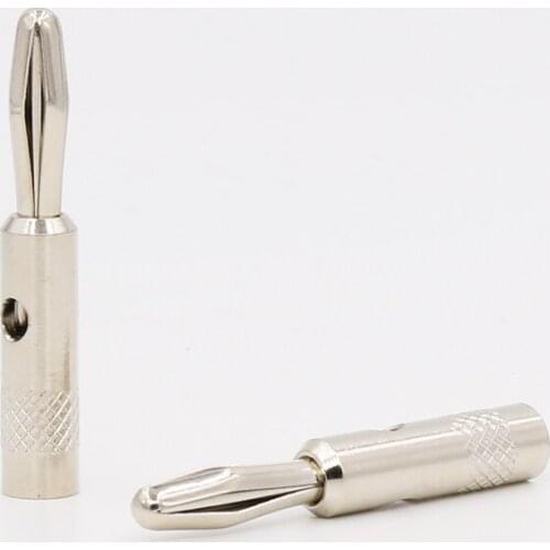 VB426G Rhodium Plated Banana Audio Plug Speaker Cable Banana Plug Connector hifi