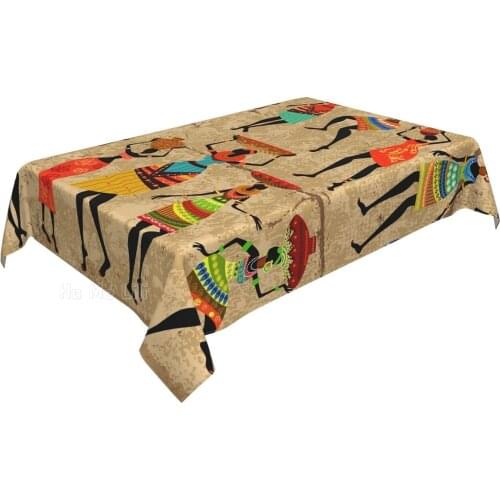 African Women Afrocentric Artwork Rectangle Tablecloth Wrinkle Resistant Spillproof Dust Proof Washable