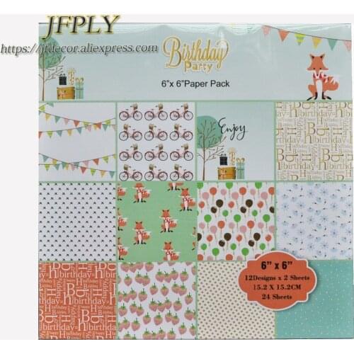 6"x6" 24Sheets/Set DIY Photo Album Birthday Party Decorative Scrapbooking Papers craft Background pad Paper Origami