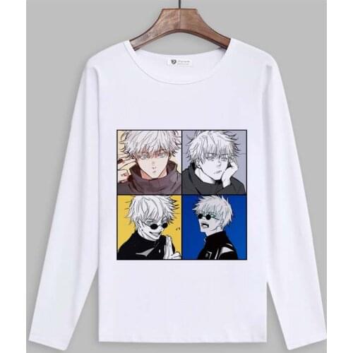 Jujutsu Kaisen Cosplay T Shirt Cartoon Yuji Itadori Fushiguro Megumi Print Spring Autumn Long Sleeve T-shirt Anime Top Tee