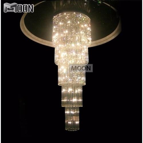 Crystal Glass Chandelier Light Fixture staircase Lustre, stairs, foyer Crystal Stair Lamp for hotel and project