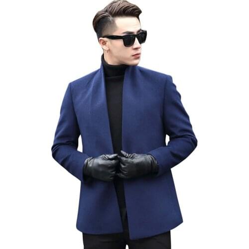 100% Wool Autumn Winter Men Woolen Streetwear Windbreaker Outwear Mens Jacket and Coat Abrigo F-XR-17T-43MY1830